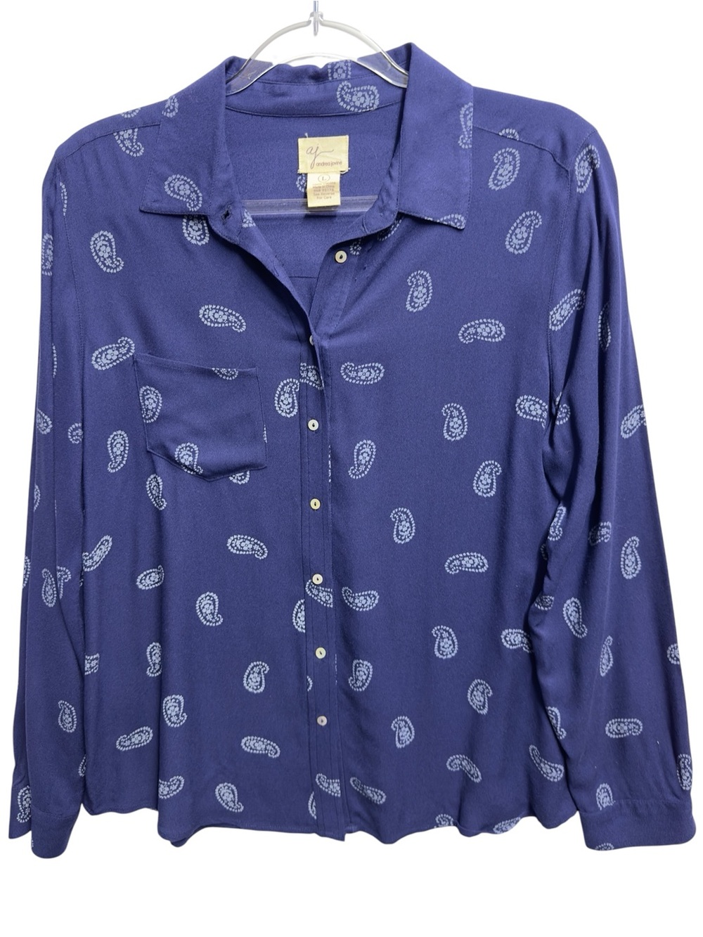 Pure Viscose Gauze Chambray Knit Twill Utility Paisley Mosaic Shirt Blouse Top
